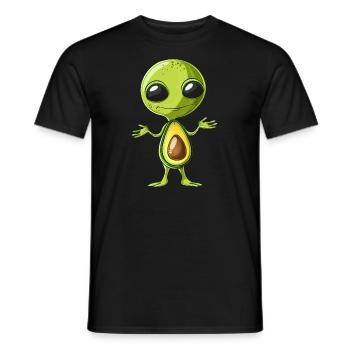 Cool Alien Avocado with Sunglasses Design - Men's T-Shirt - black - Front - AI Model Male 178 light (178cm)