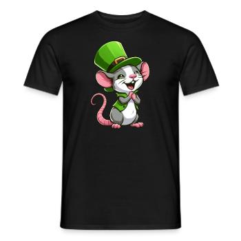St. Patrick's Niedliche Ratte - Männer T-Shirt - Schwarz - Vorne - AI Model Male 178 light (178cm)