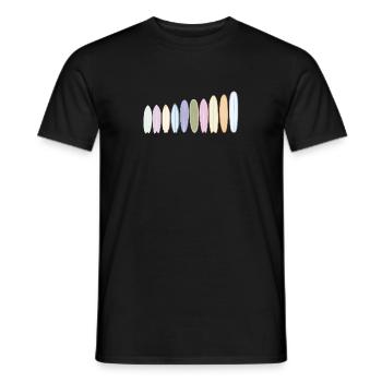 Surfboards - Men's T-Shirt - black - Front - AI Model Male 178 light (178cm)
