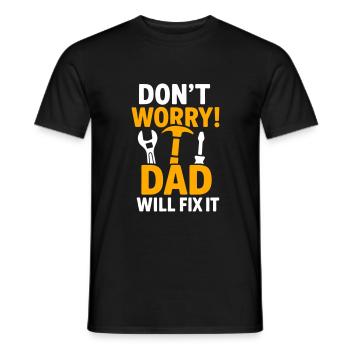 Keine Panik Papa repariert das! - Männer T-Shirt - Schwarz - Vorne - AI Model Male 178 light (178cm)