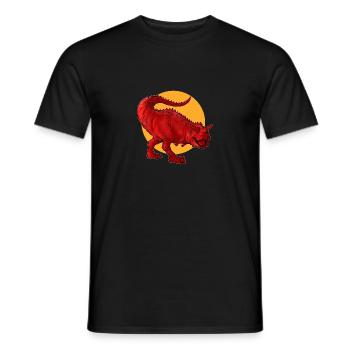 Chemise Dino. Carnotaurus dinosaure. - T-shirt homme - noir - Devant - AI Model Male 178 light (178cm)