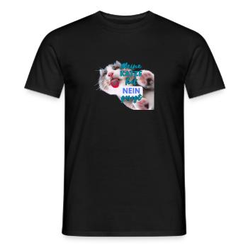 Meine Katze hat NEIN gesagt - Spruch - Männer T-Shirt - Schwarz - Vorne - AI Model Male 178 light (178cm)