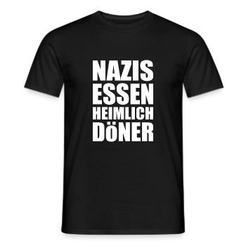 nazis essen heimlich döner - Männer T-Shirt - Schwarz - Vorne - AI Model Male 178 light (178cm)