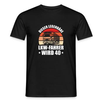 40. Geburtstag LKW Fahrer Kraftfahrer - Männer T-Shirt - Schwarz - Vorne - AI Model Male 178 light (178cm)