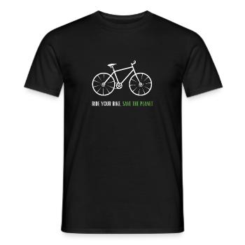 Vélo environnement protection - Save The Planet Cadeau - T-shirt homme - noir - Devant - AI Model Male 178 light (178cm)