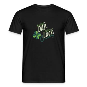 NEW DAY NEW LUCK - Männer T-Shirt - Schwarz - Vorne - AI Model Male 178 light (178cm)