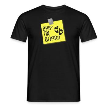 baby on board - Men's T-Shirt - black - Front - AI Model Male 178 light (178cm)