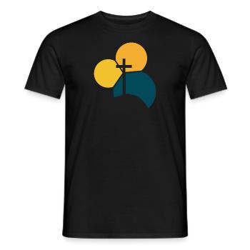 Krzyż Biblijny Chrześcijański - T-shirt męski - czarny - Przód - AI Model Male 178 light (178cm)