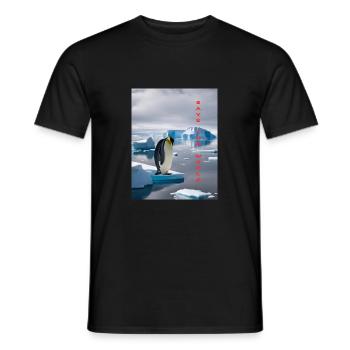 Save the World pingouin - T-shirt homme - noir - Devant - AI Model Male 178 light (178cm)