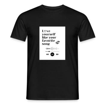 Love yourself like your fovorite song - Männer T-Shirt - Schwarz - Vorne - AI Model Male 178 light (178cm)