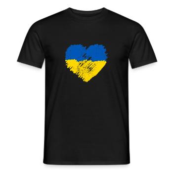 Ukraine Heart Support - Men's T-Shirt - black - Front - AI Model Male 178 light (178cm)