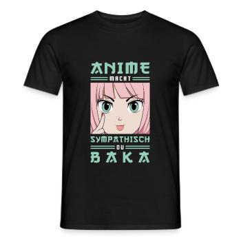 Anime Macht Sympathisch Du Baka Animes - Männer T-Shirt - Schwarz - Vorne - AI Model Male 178 light (178cm)