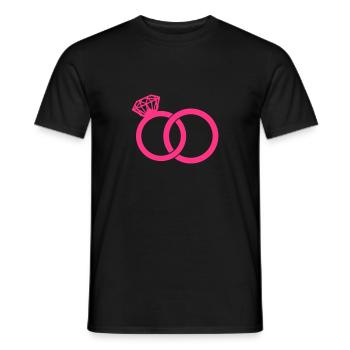 eheringe - wedding rings - wedding band - T-shirt homme - noir - Devant - AI Model Male 178 light (178cm)