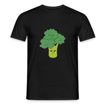 Kawaii Brokkoli Gemüse vegan - Männer T-Shirt - Schwarz - Vorne - AI Model Male 178 light (178cm)