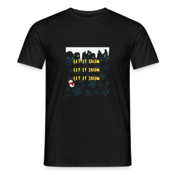 Snow | Let it Snow | Flakes | Snow figure | Santa - Männer T-Shirt - Schwarz - Vorne - AI Model Male 178 light (178cm)