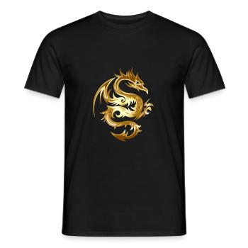 Drache Chinesischer Dragon Fantasy Geschenk - Männer T-Shirt - Schwarz - Vorne - AI Model Male 178 light (178cm)