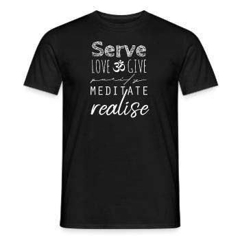 Serve love give meditate Yoga text Design - T-shirt homme - noir - Devant - AI Model Male 178 light (178cm)