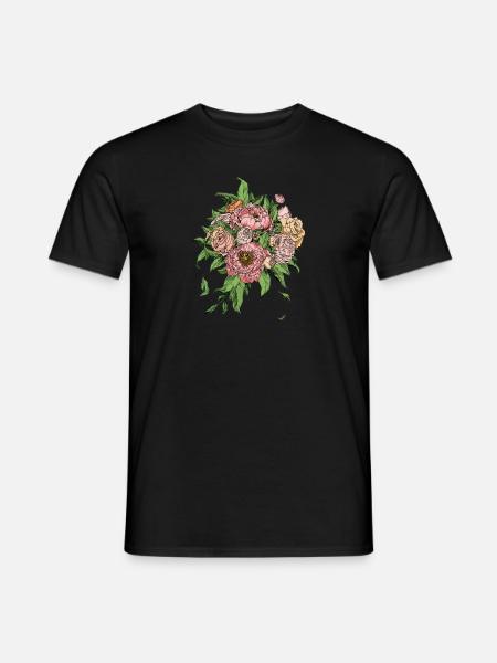 Flowers are the smile of the earth. Ralph Waldo Emer - Men's T-Shirt - black