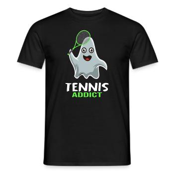 Tennis Match Balle Raquette de Tennis « Joueur de Tennis » - T-shirt homme - noir - Devant - AI Model Male 178 light (178cm)