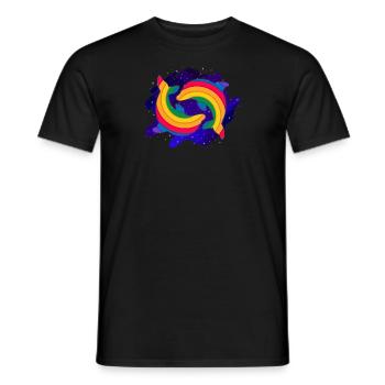 Rainbow Dolphins (Sky) - Men's T-Shirt - black - Front - AI Model Male 178 light (178cm)
