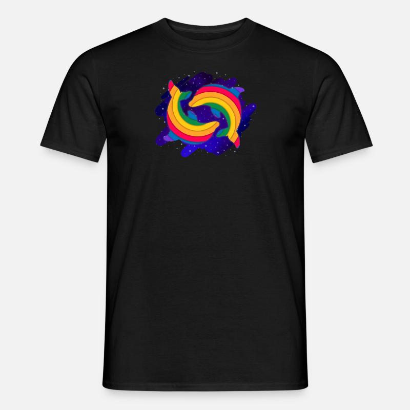 Rainbow Dolphins (Sky) - Men’s T-shirt - black