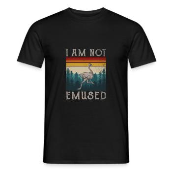 Retro Farben Emu Vogel Strauß Bird - Männer T-Shirt - Schwarz - Vorne - AI Model Male 178 light (178cm)