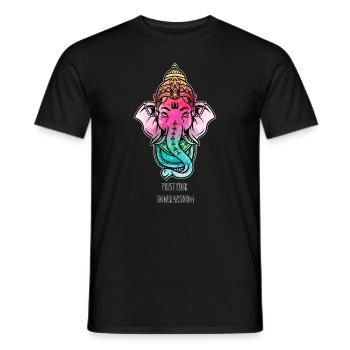 TRUST YOUR INNER WISDOM - Ganesha Elephant - Men's T-Shirt - black - Front - AI Model Male 178 light (178cm)