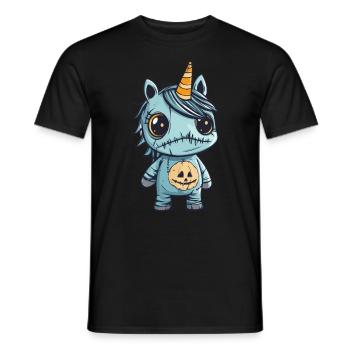 Einhorn Halloween Lustig Zombie - Männer T-Shirt - Schwarz - Vorne - AI Model Male 178 light (178cm)