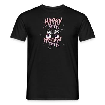 Les filles heureuses sont le plus beau cadeau - T-shirt homme - noir - Devant - AI Model Male 178 light (178cm)