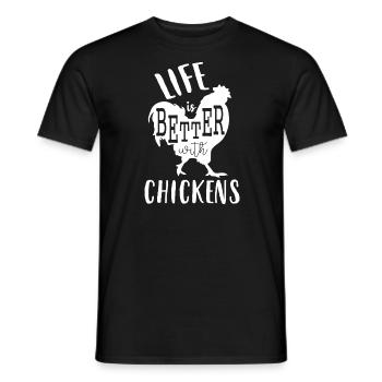Huhn Hühner Chicken Chickens Hahn Eier Geschenk - Männer T-Shirt - Schwarz - Vorne - AI Model Male 178 light (178cm)