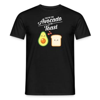 You're The Avocado To My Toast - T-shirt herr - svart - Fram - AI Model Male 178 light (178cm)