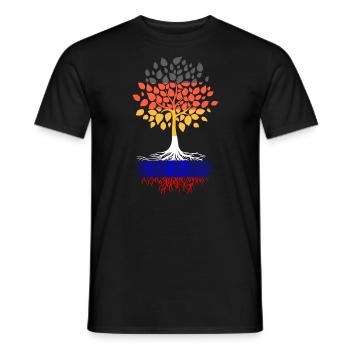 Deutscher Russe Russische Wurzeln - Männer T-Shirt - Schwarz - Vorne - AI Model Male 178 light (178cm)