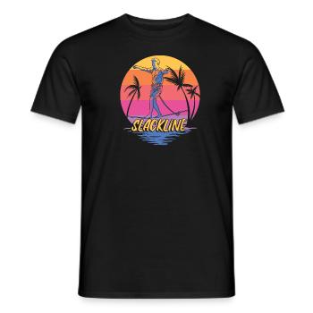 Slackline Slackline Vintage pour Slackliner - T-shirt homme - noir - Devant - AI Model Male 178 light (178cm)