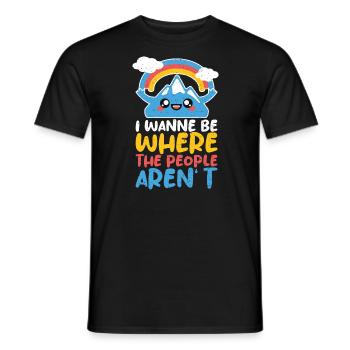 Favorite place without people Mountains Rainbow tranquility - Men's T-Shirt - black - Front - AI Model Male 178 light (178cm)