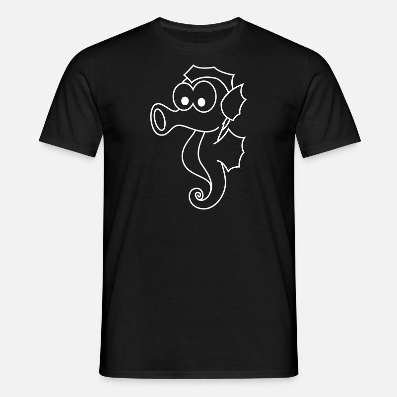 Seepferdchen Comic Tier - Männer T-Shirt - Schwarz