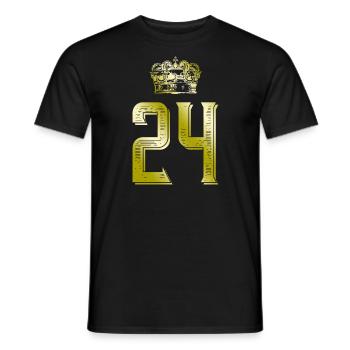 24 Zahl Krone - Männer T-Shirt - Schwarz - Vorne - AI Model Male 178 light (178cm)