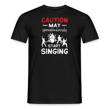 La prudence peut commencer à chanter - T-shirt homme - noir - Devant - AI Model Male 178 light (178cm)
