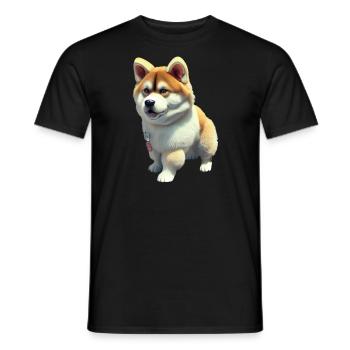 Akita Chien - Akita - T-shirt homme - noir - Devant - AI Model Male 178 light (178cm)
