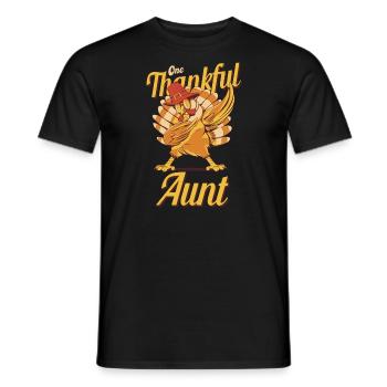 One Thankful Aunt Turkey Family Matching Funny - Men's T-Shirt - black - Front - AI Model Male 178 light (178cm)
