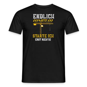 Endlich 4 Jetzt Starte Ich Erst... - Männer T-Shirt - Schwarz - Vorne - AI Model Male 178 light (178cm)