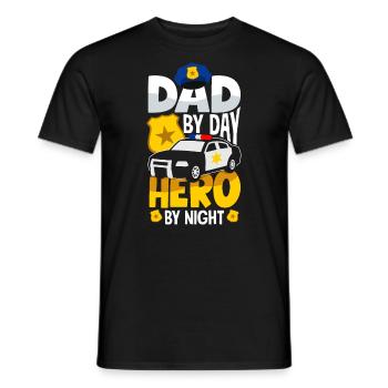 Dad by Day Hero by Night Father's Day Design for - Männer T-Shirt - Schwarz - Vorne - AI Model Male 178 light (178cm)