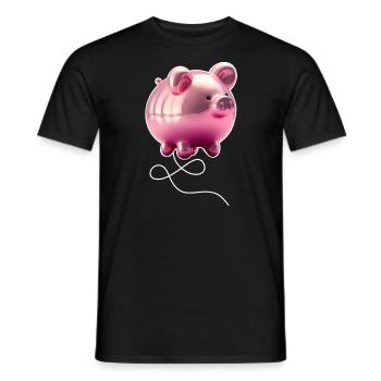 Pig Balloon - Pink - Men's T-Shirt - black - Front - AI Model Male 178 light (178cm)