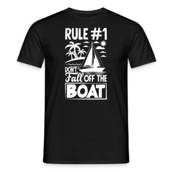 Rule 1 Don't Fall Off The Boat for a Seaman - Männer T-Shirt - Schwarz - Vorne - AI Model Male 178 light (178cm)