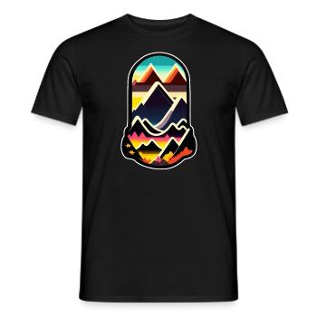 montagne nature randonnée escalade - T-shirt homme - noir - Devant - AI Model Male 178 light (178cm)
