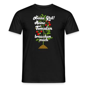 Keine Zeit Meine Tomaten Brauchen Mich - Männer T-Shirt - Schwarz - Vorne - AI Model Male 178 light (178cm)