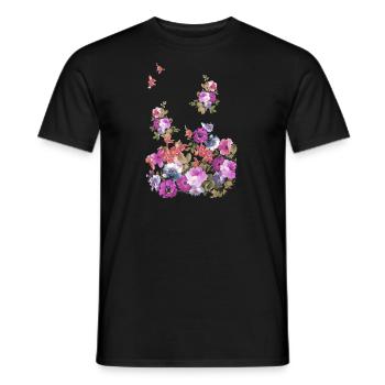 fleurs,vignes,fleurs,graffiti,peinture,fleur - T-shirt homme - noir - Devant - AI Model Male 178 light (178cm)