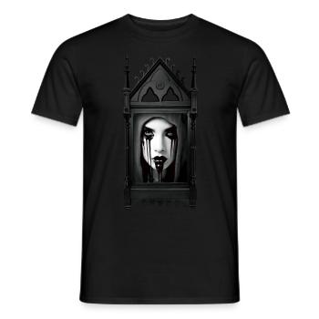 Porcelain woman and Gothic frame - Men's T-Shirt - black - Front - AI Model Male 178 light (178cm)