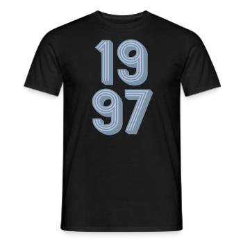 1997 Année de naissance | Couleurs changeantes - T-shirt homme - noir - Devant - AI Model Male 178 light (178cm)