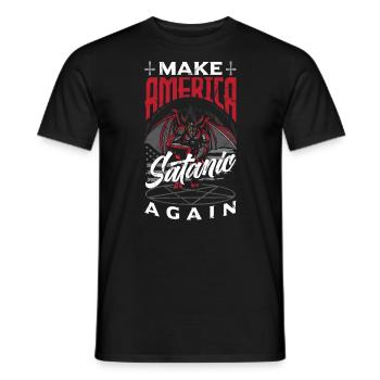 Satan Make America Satanic Again Occult - Männer T-Shirt - Schwarz - Vorne - AI Model Male 178 light (178cm)
