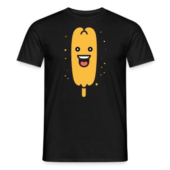 Corn dog food - Men's T-Shirt - black - Front - AI Model Male 178 light (178cm)